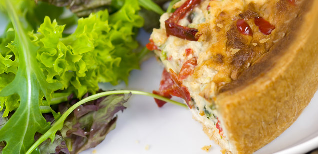 quiche with salad