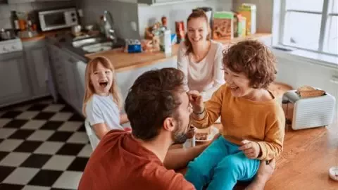 Mother with small children