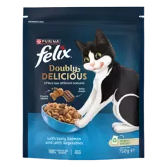 Felix Doubly Delicious Dry Salmon & Veg 750G