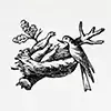 Nestlé cocoa and coffee branch illustration from the company's historical logo heritage